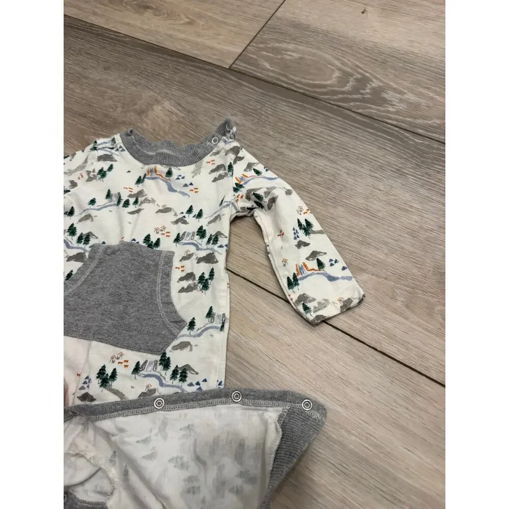 Burts Bees organic cotton Mountain/tree one piece